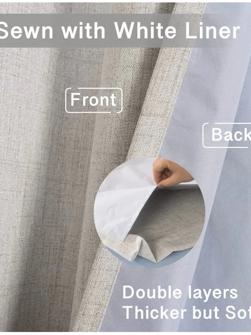 Neutral Linen Blend Blackout Grommet Curtain Panel Set